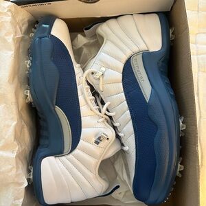 Jordan Men's White and Navy Athletic Golf Shoes